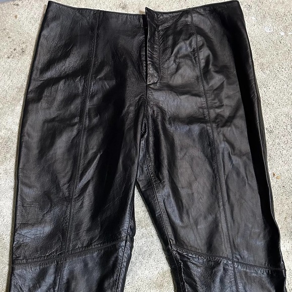Genuine Leather Nine West Black Highwaist Pants sz 10